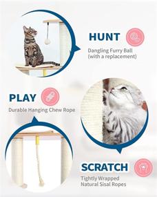 img 1 attached to Modern Wood Cat Condo Tower for Indoor Cats | Made4Pets 65.6 Inches | Multi-Level Tall Cat Tree with Scratching Post, Hammock, Climbing Perch | Ideal for Large Cats: Kitten Play, Rest, and Exploration