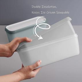 img 3 attached to SveBake 1.5 Quart Ice Cream Storage Containers: Keep Your Homemade Ice Cream Fresh With Lids - 2 Pack, Freezer Safe & Lightweight Grey Tubs