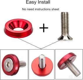 img 1 attached to 20PCS Fender Bumper Washer Bolt M6X20Mm 6061 T6-Grade CNC Billet Aluminum Washer Engine Bay Dress Up Fastener Kit (Red)