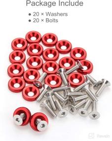 img 2 attached to 20PCS Fender Bumper Washer Bolt M6X20Mm 6061 T6-Grade CNC Billet Aluminum Washer Engine Bay Dress Up Fastener Kit (Red)