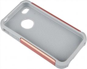 img 1 attached to Rose Gold/Grey IPhone 4S/4 Shock Absorption Hybrid Dual Layer Armor Defender Case