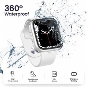 img 2 attached to Ultimate Protection: 2-In-1 Waterproof Apple Watch Screen Protector Case For SE Series 6/5/4 40Mm With 360 Protective PC Face Cover And Built-In Tempered Glass