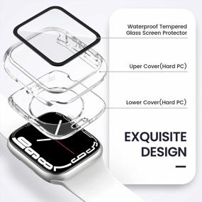 img 1 attached to Ultimate Protection: 2-In-1 Waterproof Apple Watch Screen Protector Case For SE Series 6/5/4 40Mm With 360 Protective PC Face Cover And Built-In Tempered Glass