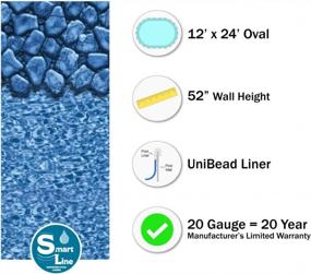 img 2 attached to Smartline Boulder Swirl 12-Foot-By-24-Foot Oval Liner UniBead Style 52-Inch Wall Height 20 Gauge Virgin Vinyl Material Heavy-Duty Liners Designed For Steel Sided Above-Ground Swimming Pools