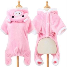 img 2 attached to 🐷 Cute Pink Pig Pet Costume - POPETPOP Warm Hoodie for Dogs and Cats. Perfect Halloween and Christmas Cosplay Dress Up Clothes for Puppies and Kittens.