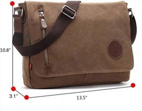 img 2 attached to Высококачественная холщовая сумка-мессенджер унисекс - идеально подходит для путешествий и кемпинга | эголайф