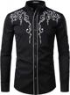 men's floral embroidery dress shirt - slim fit, long sleeve band collar | zeroyaa logo