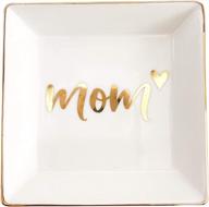 modparty mom ring dish white and gold ceramic jewelry tray mother’s day gift idea white gift box with heart holiday trinket for mom birthday present logo