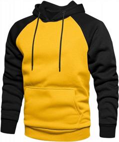 img 4 attached to Men'S Hooded Pullover Sweatshirt Casual Solid Color Sports Outwear