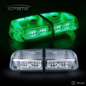 img 4 attached to 🚨 Xprite 36 LED Green Rooftop Mini Bar Strobe Lights - High Intensity Emergency Hazard Warning Beacon Light with Magnetic Base for Safety Caution Vehicles, Construction Trucks, Snow Plowing Cars, and Postal Vans