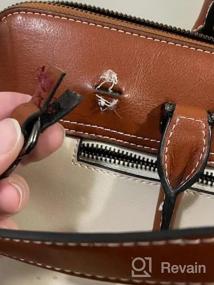 img 7 attached to Винтажный кожаный портфель для женщин — деловая сумка для ноутбука 15,6 дюймов от CLUCI
