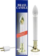 creative hobbies® electric window candle lamp: brass base, on/off switch, light bulb included, pre-assembled & ready for use! logo