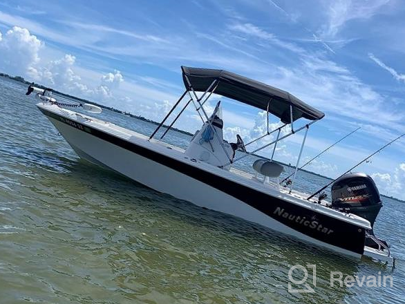 img 1 attached to 🚤 Seamander 3 Bow Bimini Top Boat Cover: Waterproof Sun Shade with Aluminum Frame & Rear Support Pole review by Donald Manipole