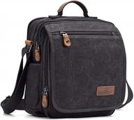 men's 10" ipad travel school small canvas messenger bag purse shoulder crossbody bag tablet bag - plambag logo