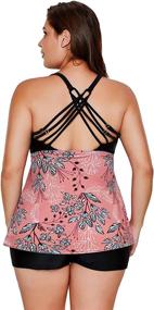 img 1 attached to Color Block Striped Tankini Swimsuits With Boyshorts By Gloria & Sarah: Plus Size Bathing Suits For Women In Sizes S-XXXXL