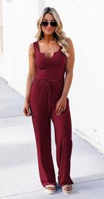 img 3 attached to Women'S Lounge Sets With Pockets - Scoop Tank And Wide Legs 2 Piece Sweatsuits Tracksuits By Lingswallow