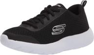 👟 skechers dyna lite speedfleet charcoal orange girls' school uniform sneaker логотип