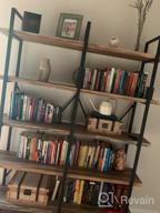img 1 attached to Vintage Industrial Double Wide Bookcase With 5 Large Shelves - Perfect For Home Decor And Office Displays review by Eric Nelson