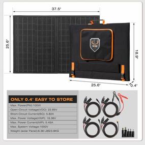 img 1 attached to 100W Foldable Solar Panel Kit - MOBI OUTDOOR Portable Charger With MC-4, DC, And USB Output For RV Laptops Generator Van Camping Off-Grid Power Supply