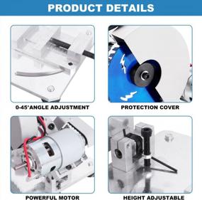img 1 attached to Portable 360W Mini Table Chop Saw With 4" Blades For Precise Wood And Metal Cutting - 0-45° Angle And Height Adjustable