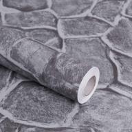 removable textured peel and stick wallpaper - okydoky grey stone vinyl roll, 17.7" x 394", self-adhesive home decor for walls, kitchen, cabinets - search-friendly no.101-1 logo