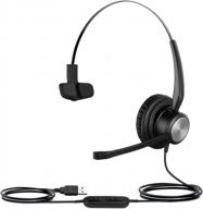versatile usb headset: zoom & microsoft teams compatible, mute button, microphone, nuance dragon support - ideal for online meetings, conferencing, dictation, teaching logo
