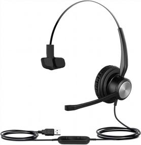 img 4 attached to Versatile USB Headset: Zoom & Microsoft Teams Compatible, Mute Button, Microphone, Nuance Dragon Support - Ideal for Online Meetings, Conferencing, Dictation, Teaching