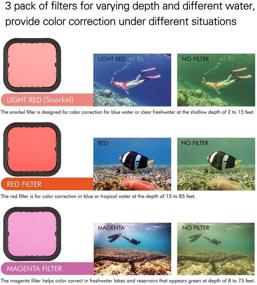 img 1 attached to Enhance Underwater Colors: SOONSUN Dive Filter 3-Pack for GoPro Hero 5 6 7 Black Super Suit Dive Housing