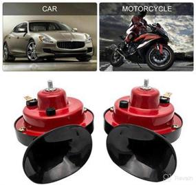 img 2 attached to LHYUSHUN 300DB Loud Train Horn for Truck | 12V Electric Snail Horn 🚀 Waterproof Motorcycle | Double Horn Raging Sound for Car Motorcycle | Red | 110