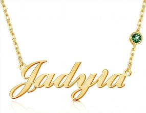 img 4 attached to Персонализируйте свой стиль с именным ожерельем DayOfShe'S из 18-каратного золота - идеальный подарок для мамы
