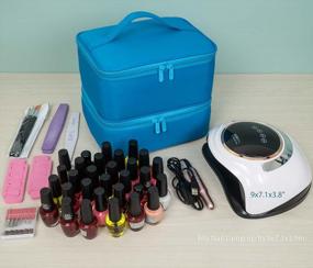 img 1 attached to ButterFox Nail Polish Storage Case Organizer - Fits UV Dryer Light And 30-40 Bottles, Sky Blue