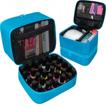 butterfox nail polish storage case organizer - fits uv dryer light and 30-40 bottles, sky blue logo