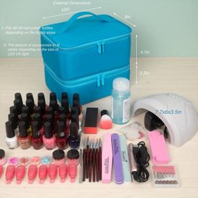 img 2 attached to ButterFox Nail Polish Storage Case Organizer - Fits UV Dryer Light And 30-40 Bottles, Sky Blue