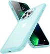humixx iphone 13 pro max case - enchanced military grade drop protection, slim translucent matte back with soft edges for ultimate protection in aqua green logo