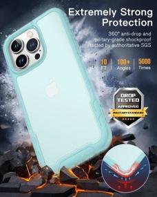 img 3 attached to Humixx IPhone 13 Pro Max Case - Enchanced Military Grade Drop Protection, Slim Translucent Matte Back With Soft Edges For Ultimate Protection In Aqua Green