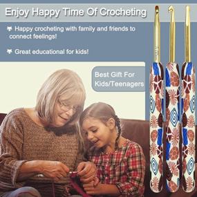 img 1 attached to Coopay Warm Crochet Hooks Crocheting, Extra Long Crochet Hook Set Crochet Hooks For Arthritic Hands, 2.25Mm To 8.0Mm, 12 Pcs Crochet Kit Ergonomic Grips For DIY Craft Yarn, Animal Pattern