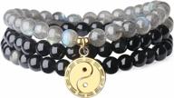 coai yin yang black & white stone wrap bracelet logo
