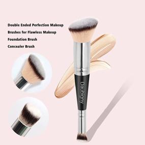 img 2 attached to Daubigny Dual-Ended Angled Foundation & Concealer Makeup Brushes For Liquid, Cream, Powder Blending, Buffing & Flawless Results - Premium Luxe Hair Rounded Taperd