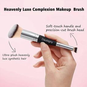 img 1 attached to Daubigny Dual-Ended Angled Foundation & Concealer Makeup Brushes For Liquid, Cream, Powder Blending, Buffing & Flawless Results - Premium Luxe Hair Rounded Taperd