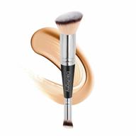 daubigny dual-ended angled foundation & concealer makeup brushes for liquid, cream, powder blending, buffing & flawless results - premium luxe hair rounded taperd logo