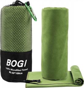 img 3 attached to Experience Microfiber Luxury On The Go: BOGI Quick-Dry Travel Sports Towel For Camping, Gym, Beach, Bath, Yoga, Swimming And Backpacking - Soft, Lightweight And Compact (M: 40''X20''-AGreen)