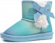 sparkle and warmth: krabor glitter snow boots for toddlers and little girls with cotton lining and adorable bow logo