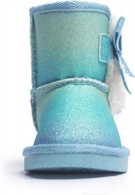 img 2 attached to Sparkle And Warmth: KRABOR Glitter Snow Boots For Toddlers And Little Girls With Cotton Lining And Adorable Bow