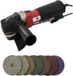 5" variable speed wet polisher kit with 5" dry polishing pads (50-3000 grit) and aluminum backer for professional finishing logo