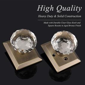 img 2 attached to Probrico Keyless Crystal Glass Door Knob Set, Antique Bronze Passage Interior Knobs For Closet And Hall Doors With Heavy Duty Round Diamond Shape - 1 Pack
