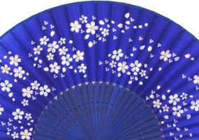 img 2 attached to Blue-A Handmade Chinese/Japanese Folding Fan By Meifan - Perfect For Staying Cool In Style