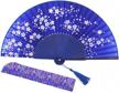 blue-a handmade chinese/japanese folding fan by meifan - perfect for staying cool in style logo