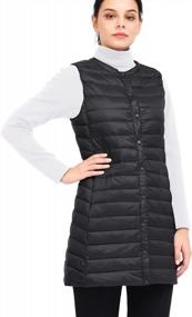 img 4 attached to ELFJOY Long Puffer Vest Womens Down Vest Lightweight Sleeveless Round Neck Vest