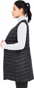 img 3 attached to ELFJOY Long Puffer Vest Womens Down Vest Lightweight Sleeveless Round Neck Vest