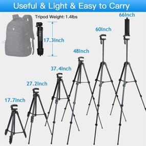 img 1 attached to 📷 Lusweimi 60-Inch Camera Tripod: iPad Pro & iPhone Compatible, Tablet/iPad Pro 12.9 inch Support, Wireless Remote, Bag – Ideal for Vlog/Video/Photography